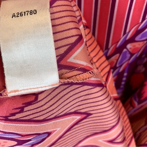 Vintage Bob Mackie Wearable Art Pink Purple Long Sleeve Graphic Tunic Top sz M - Picture 7 of 7